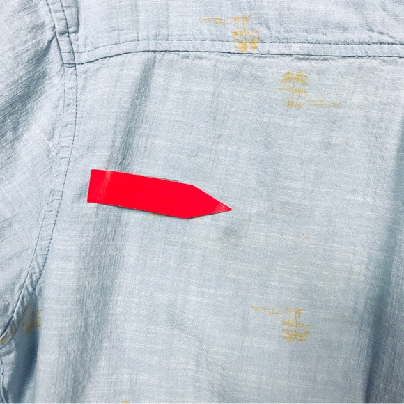 PrAna Men's Shirt "Slim Fit" Medium Blue Button Down Shirt Organic Cotton - Picture 8 of 12